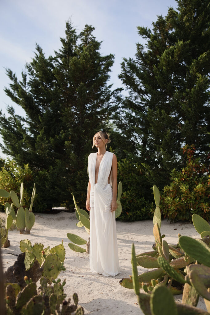 Bride portrait at a destination wedding in Comporta Portugal, photographed by Australian destination wedding photographer Evelina Katarzynski