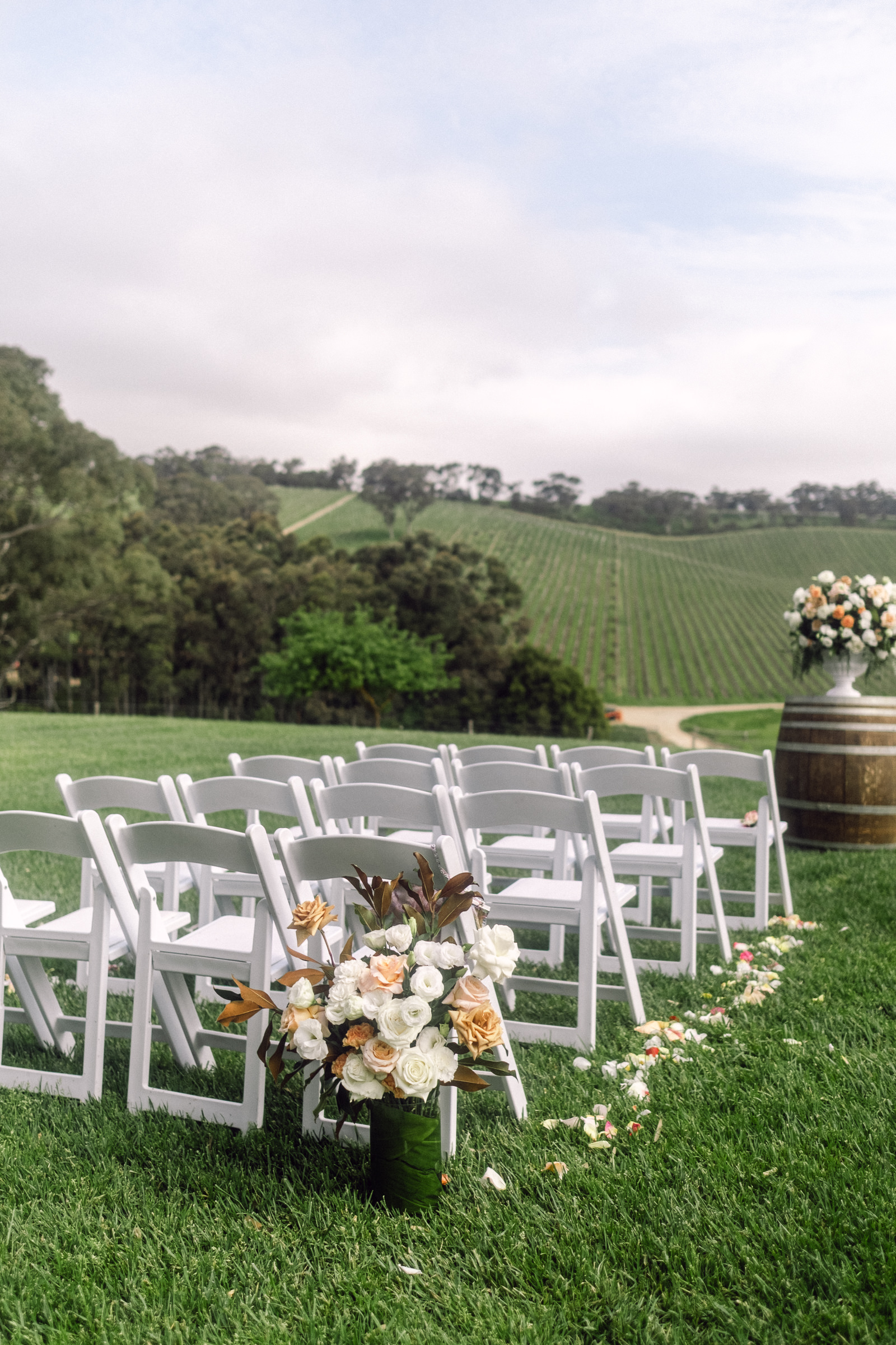 a ceremony setup in the Adelaide Hills